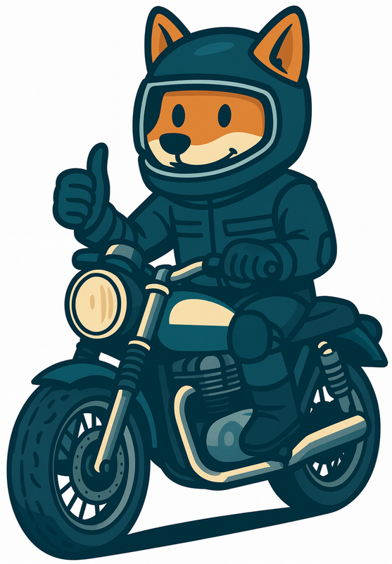 Moto sur route, prise de vue de jour